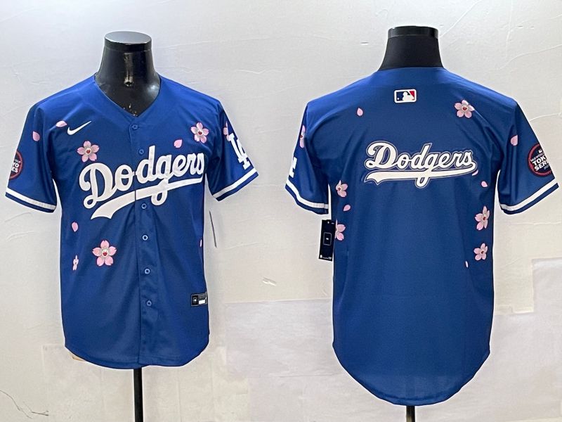 Men Los Angeles Dodgers Blank Blue Sakura Edition 2025 Nike MLB Jersey style 13->los angeles dodgers->MLB Jersey